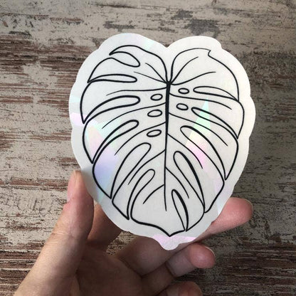 Sun Catcher Sticker - Monstera Deliciosa Blatt