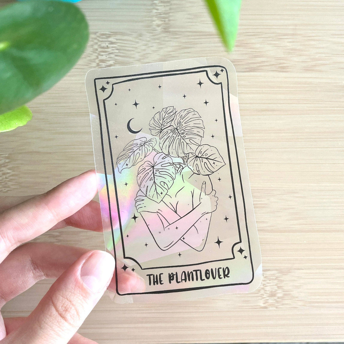 Sun Catcher Sticker - Tarotkarte The Plantlover